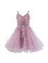 Big Girls Multi Color Double Spaghetti Rhinestone Embroidered Gown 4-16 - SophiasStyle.com